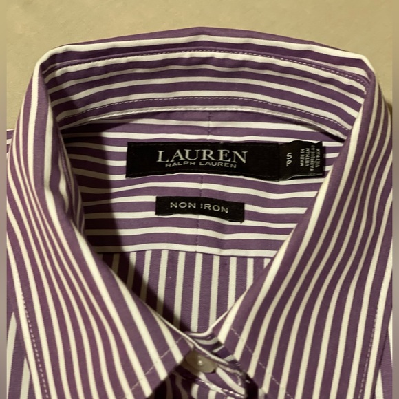 Lauren Ralph Lauren Purple/white striped Button Down shirt long sleeve Small - Picture 6 of 8